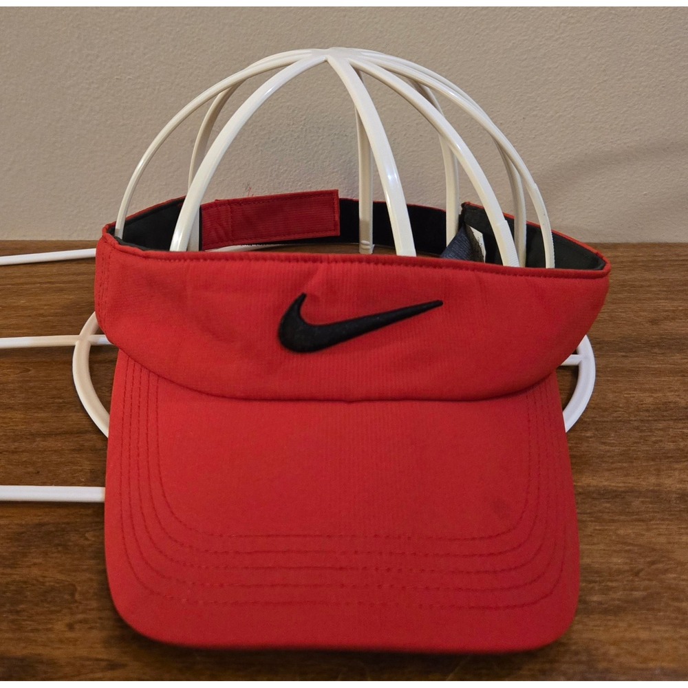 Nike Dri-FIT Adjustable Golf Tennis Visor Red Black 915879-657 OSFM